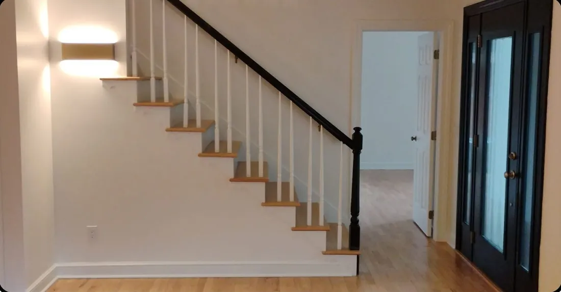 Entry and staircase before painting